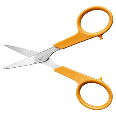 Varróolló, 10 cm, hajlított, FISKARS "Classic", narancssárga