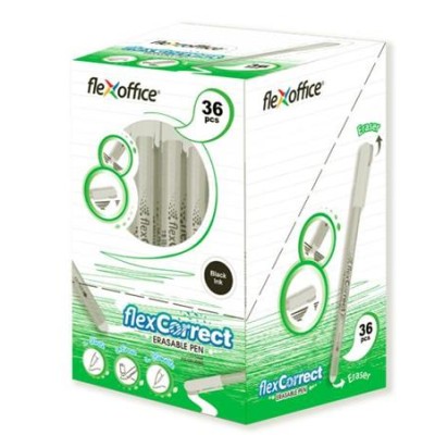Zseléstoll, 0,25 mm, kupakos, törölhető, FLEXOFFICE "FlexCorrect", kék