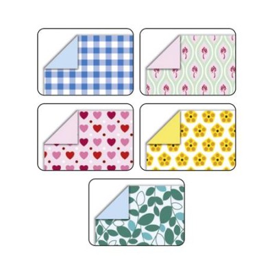 Origami papír, 15x15 cm, 80 g, 50 lap, FOLIA "Sweet", 5 különböző minta