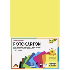 Dekorkarton, 2 oldalas, A4, 300 g, 10x5 lap, FOLIA, vegyes színek