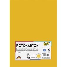 Dekorkarton, 2 oldalas, A4, 300 g, 50 lap, FOLIA, mélysárga