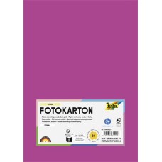 Dekorkarton, 2 oldalas, A4, 300 g, 50 lap, FOLIA, sötétrózsaszín