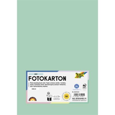 Dekorkarton, 2 oldalas, A4, 300 g, 50 lap, FOLIA, menta