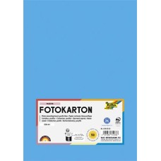 Dekorkarton, 2 oldalas, A4, 300 g, 50 lap, FOLIA, óceánkék