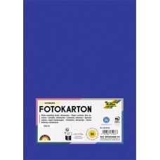 Dekorkarton, 2 oldalas, A4, 300 g, 50 lap, FOLIA, mélykék