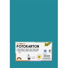 Dekorkarton, 2 oldalas, A4, 300 g, 50 lap, FOLIA, türkiz