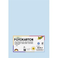 Dekorkarton, 2 oldalas, A4, 300 g, 50 lap, FOLIA, jégkék