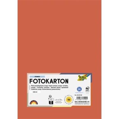 Dekorkarton, 2 oldalas, A4, 300 g, 50 lap, FOLIA, narancssárga