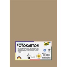 Dekorkarton, 2 oldalas, A4, 300 g, 50 lap, FOLIA, őzbarna