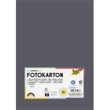 Dekorkarton, 2 oldalas, A4, 300 g, 50 lap, FOLIA, antracitszürke