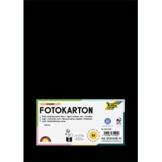Dekorkarton, 2 oldalas, A4, 300 g, 50 lap, FOLIA, fekete
