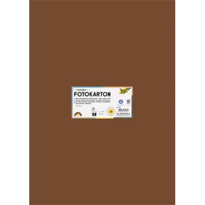 Dekorkarton, 2 oldalas, 50x70 cm, 300 g, 10 lap, FOLIA, csokoládébarna
