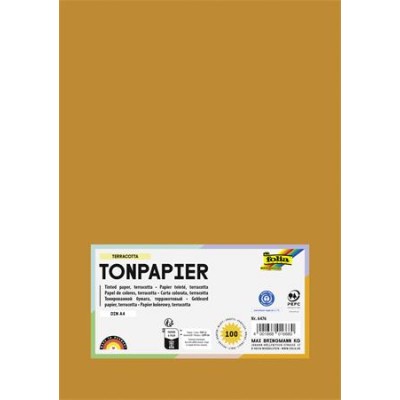 Színes papír, A4, 130 g, 100 lap, FOLIA, terrakotta