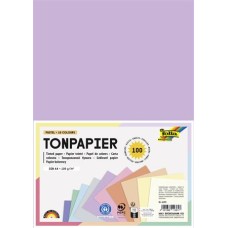 Színes papír, A4, 130 g, 10x10 lap, FOLIA, „Pastel”, vegyes színek