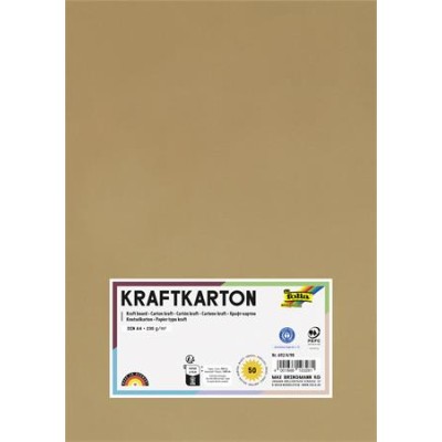 Kraft papír, A4, 230 g, 50 lap, FOLIA