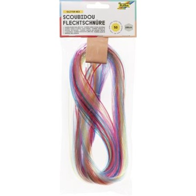 Színes damil, 100 cm, FOLIA "Glitter mix", 50 különböző csillámos szín