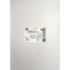 Dekorkarton tömb, csillámos, 1 oldalas, 50x70 cm, 300g, 5 lap, FOLIA, ezüst