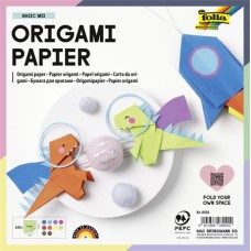 Origami papír, 20x20 cm, 70 g, 100 lap, FOLIA, vegyes színek