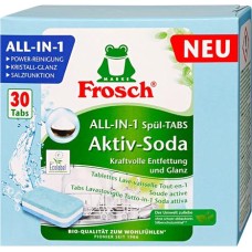 Mosogatógép tabletta, 30 db, FROSCH "All-in-1", aktív szóda