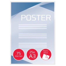 Meleglamináló fólia, 75 mikron, A3, fényes, öntapadó, GBC "Peel`n Stick"