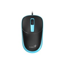 Egér, vezetékes, optikai, normál méret, USB, GENIUS "DX-123", fekete-kék