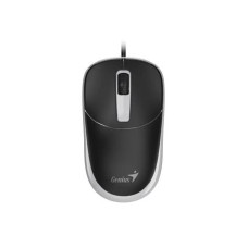 Egér, vezetékes, optikai, normál méret, USB, GENIUS "DX-123", fekete-szürke