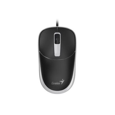 Egér, vezetékes, optikai, normál méret, USB, GENIUS "DX-123", fekete-szürke