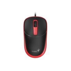 Egér, vezetékes, optikai, normál méret, USB, GENIUS "DX-123", fekete-piros