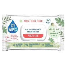 Toalettpapír, nedves, visszazárható tetővel, 44 db, GO WIPES "Procto Care"