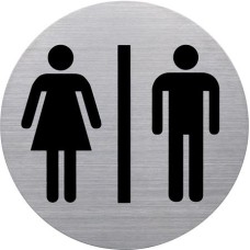 Információs tábla, rozsdamentes acél, HELIT, mosdó