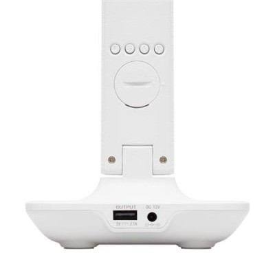 Asztali lámpa, LED, szabályozható, Qi töltővel, USB, HOME, fehér