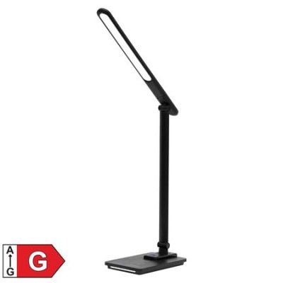 Asztali lámpa, LED, szabályozható, fém, éjjeli fény, HOME, fekete