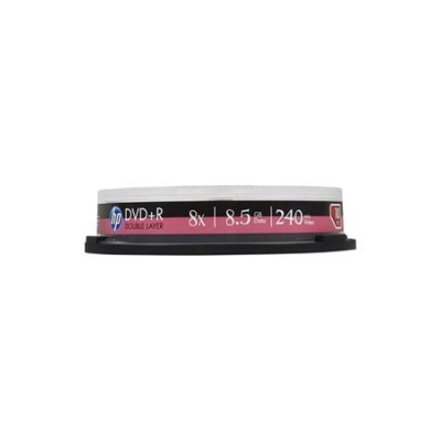 DVD+R lemez, nyomtatható, kétrétegű, 8,5GB, 8x, 10 db, hengeren, HP