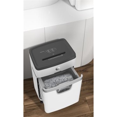 Iratmegsemmisítő, mikrokonfetti, 12 lap, HP "Oneshred 12MC", világosszürke