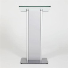 Előadói pulpitus, üveg fedlap, előlappal, 111 cm