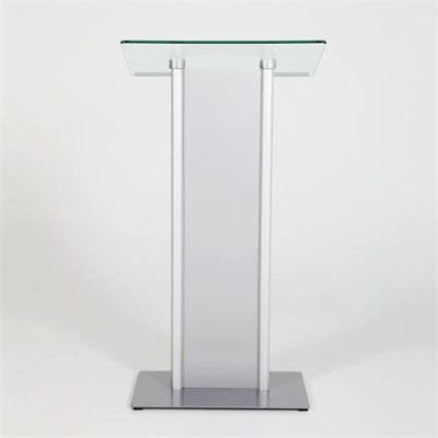 Előadói pulpitus, üveg fedlap, előlappal, 111 cm