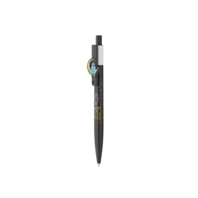 Golyóstoll, 0,8 mm, nyomógombos, ICO "Astronaut", fekete-fehér