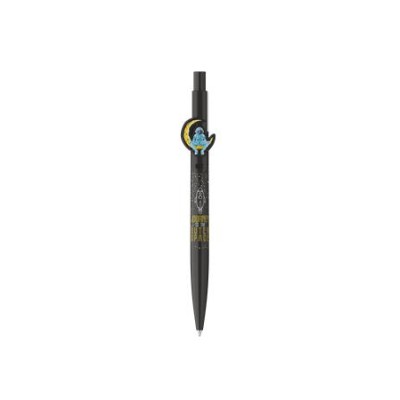 Golyóstoll, 0,8 mm, nyomógombos, ICO "Astronaut", fekete-fehér