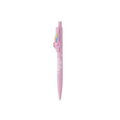 Golyóstoll, 0,8 mm, nyomógombos, rózsaszín tolltest, ICO "Axolotl", kék