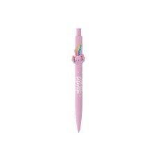 Golyóstoll, 0,8 mm, nyomógombos, rózsaszín tolltest, ICO "Axolotl", kék