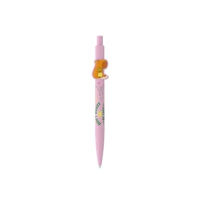 Golyóstoll, 0,8 mm, nyomógombos, ICO "Capybara", pasztell rózsaszín