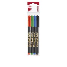 Alkoholos marker készlet, CD/DVD, 0,5 mm, ICO, 4 különböző szín