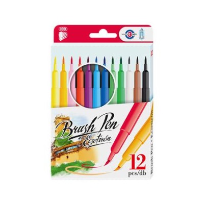 Ecsetirón készlet, ICO "Brush Pen", 12 különböző szín