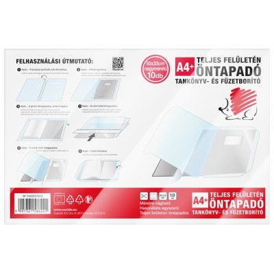 Öntapadó füzet- és könyvborító, A4, víztiszta, öntapadó, ICO "Süni"
