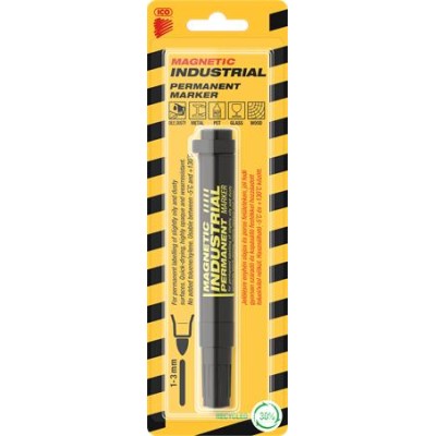 Alkoholos marker, ipari, 1-3 mm, kúpos, mágnessel, ICO "Magnetic industrial permanent 11 XXL", fekete