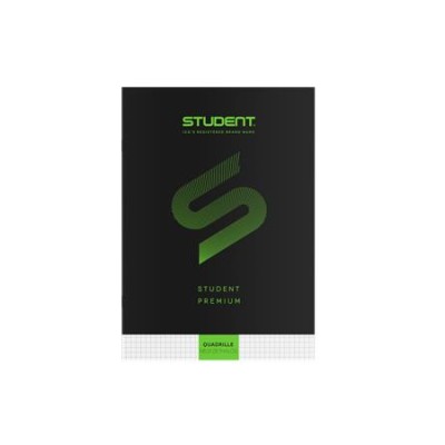 Füzet, tűzött, A4, kockás, 32 lap, ICO "Student Premium", "87-32", fekete