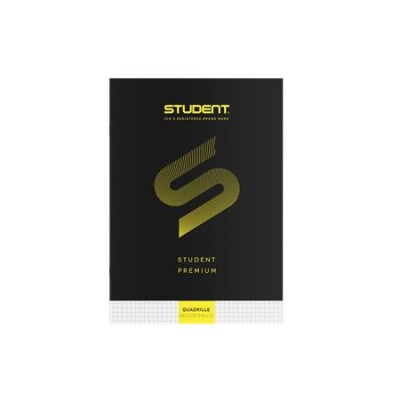 Füzet, tűzött, A4, kockás, 32 lap, ICO "Student Premium", "87-32", fekete
