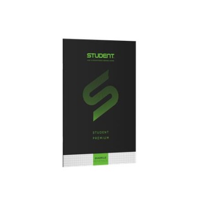 Füzet, tűzött, A4, kockás, 32 lap, ICO "Student Premium", "87-32", fekete