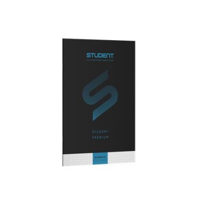 Füzet, tűzött, A4, kockás, 32 lap, ICO "Student Premium", "87-32", fekete