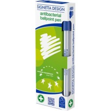 Golyóstoll, 0,7 mm, kupakos, antibakteriális, ICO "Signetta", kék